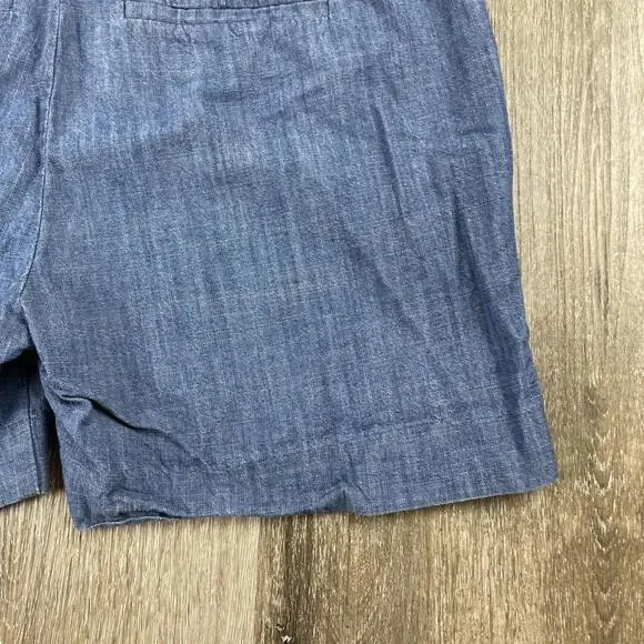 Isaac Mizahari Blue Terry Slub Cotton Shorts Women's 6 Lightweight - Picture 11 of 16